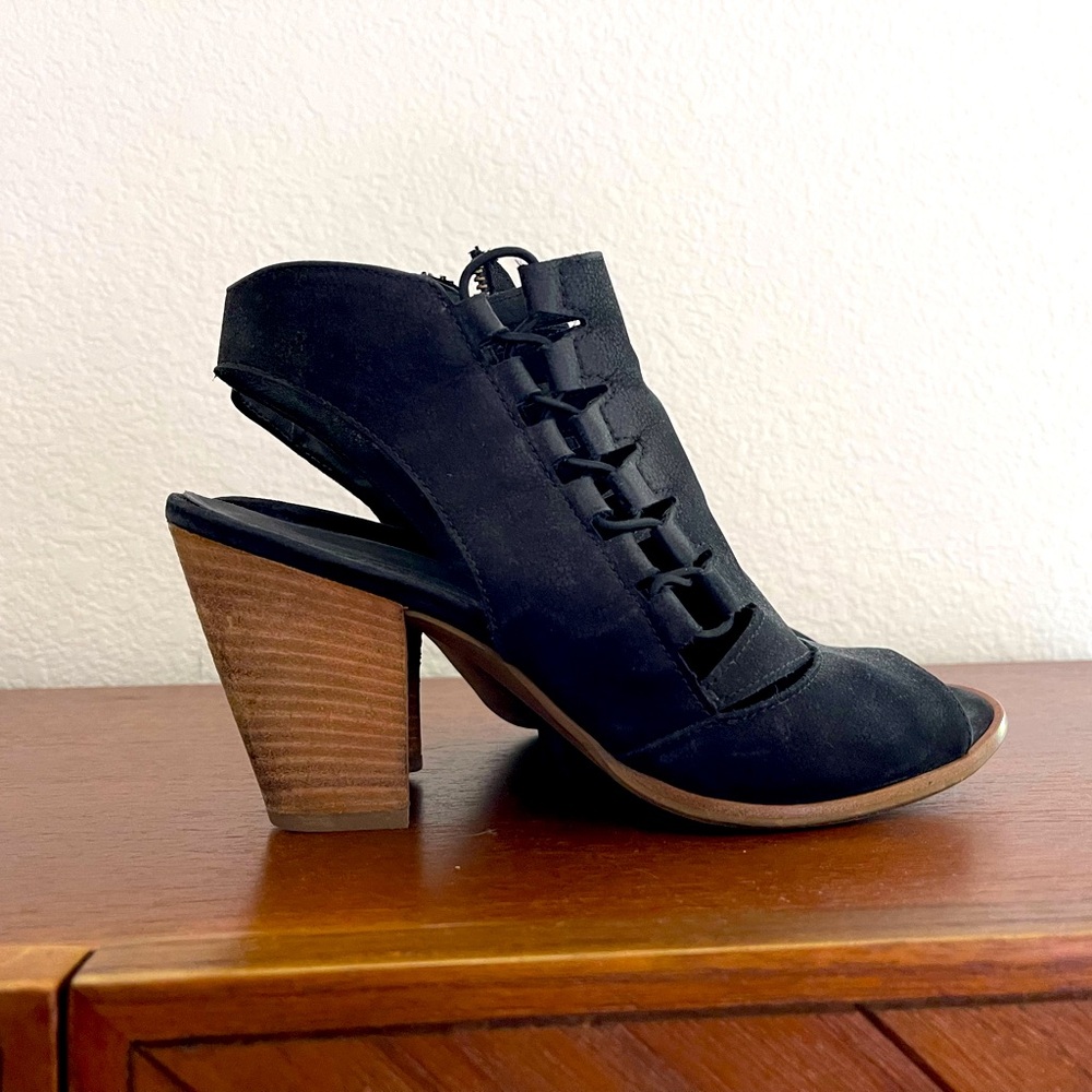 Black Paul Green open toe booties 10M